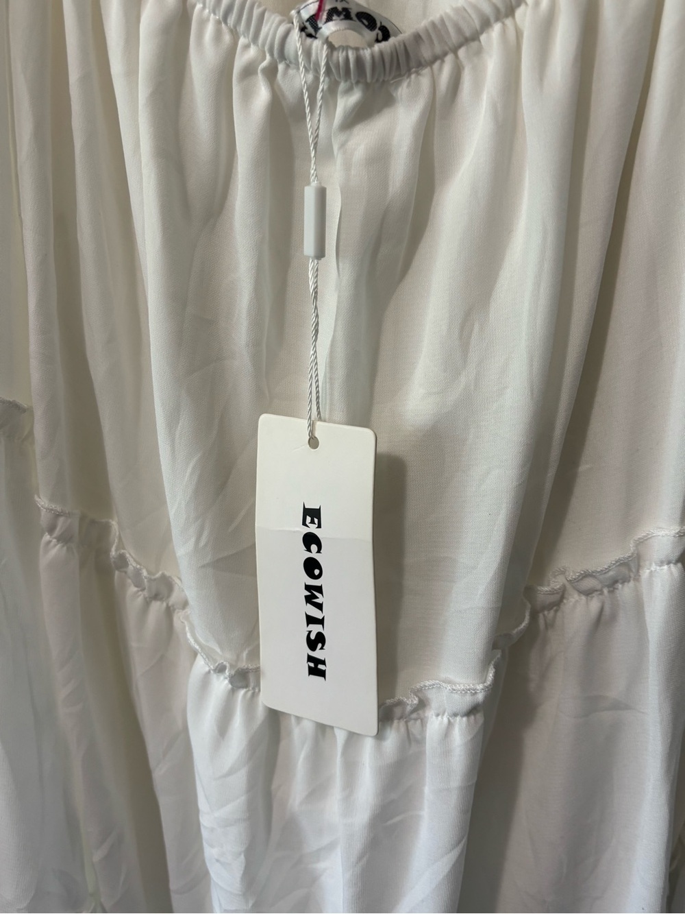 Ecowish White Lace Tiered Summer Dress - Picture 7 of 13